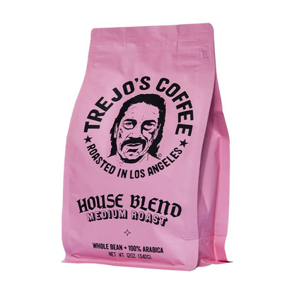 Trejo's Coffee House Blend Medium Roast Whole Bean Coffee, 12 Ounce Bag, 100% Arabica