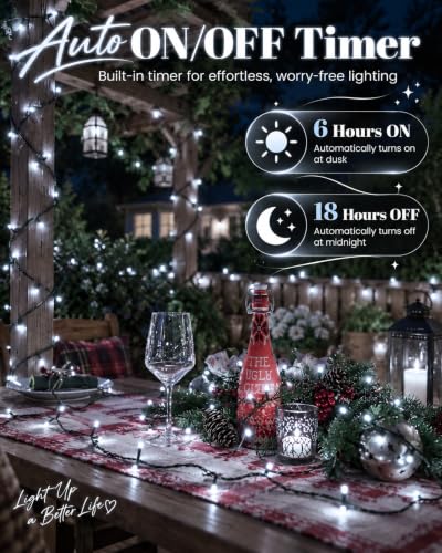 Cool White Battery Operated Fairy Lights 98FT 300LED 2-Pack - Outdoor Indoor Decor