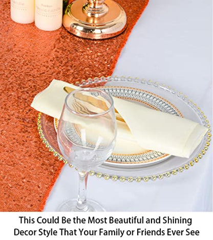 Orange Sequin Table Runner 13x108 Inches for Holiday & Event Decor - Variation of THIS listing