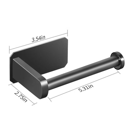 VAEHOLD Self Adhesive Toilet Paper Holder Kitchen Washroom Adhesive Toilet Roll Holder No Drilling for Bathroom Stick on Wall Stainless Steel Brushed Black