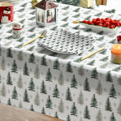 Christmas Tablecloth 60 x 84 Inch Rectangular Pine Green Holiday Decor