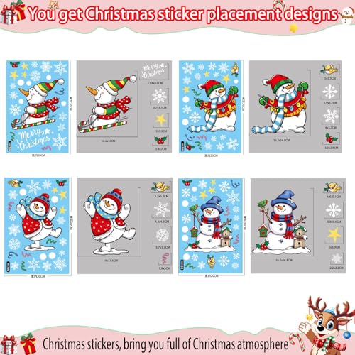 Christmas Window Clings Snowflake Decorations for Glass Windows - 147 Pieces