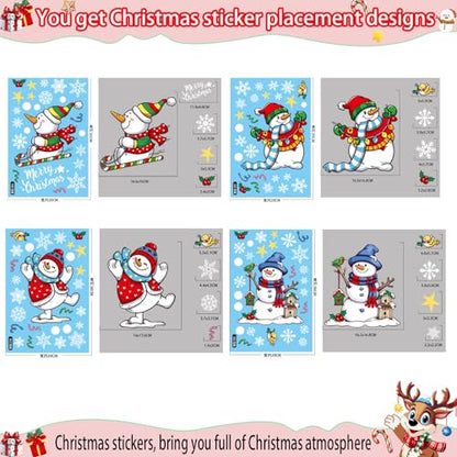 Christmas Window Clings Snowflake Decorations for Glass Windows - 147 Pieces