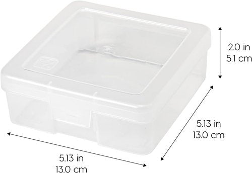 IRIS USA Pencil Case Boxes - 10-Pack Clear Plastic Organizing Containers with Snap Lid for Crafts & Stickers