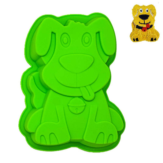 Pup Puppy Dog Silicone Smash Cake Baking Mold | Kids 3D Small Birthday Cake Pan | Animal Shape Chocolate Muffin Jello Tray DIY Mould, 7.87 x 1.57 x 6.5 Inches