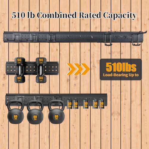 Garage Wall Organizer with Tool Rack - 49.5 Inch, 510 lb Capacity