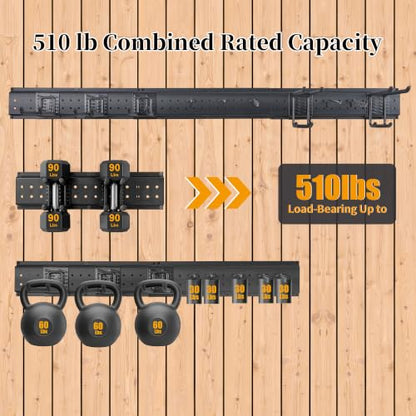 Garage Wall Organizer with Tool Rack - 49.5 Inch, 510 lb Capacity