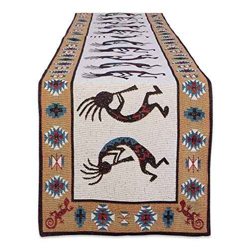 DII Tabletop Collection, Southwest Hacienda Stripe, Table Runner, 13x72, Kokopelli Tapestry
