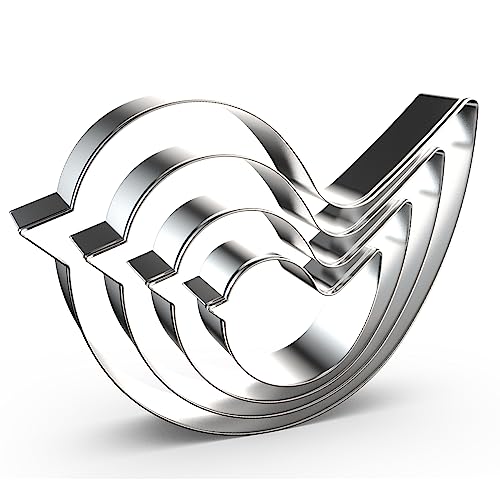 Bird Cookie Cutter Set - 4 Food-Grade Stainless Steel Bird Shaped Cutters