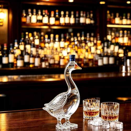 30th Anniversary 3D Goose-Shaped Whiskey Bottle 350ml Glass Decanter