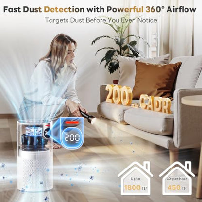 FreAire Air Purifier for Large Rooms Up to 1800 Sq Ft - Silver White