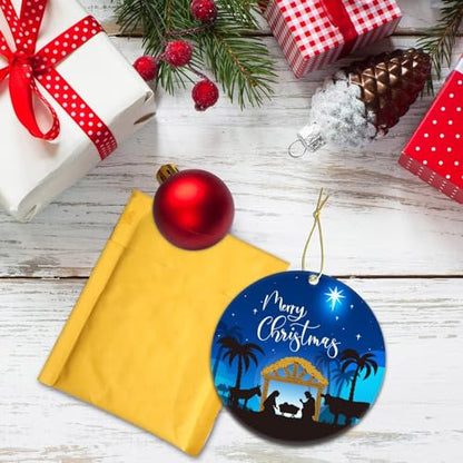 Religious Christmas Nativity Scene Ornament Tree Decoration Style 2 - 3 Inch