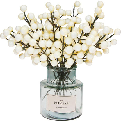 Ivory Artificial Berry Stems for Christmas Holiday Decor - 30 Pack