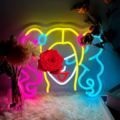 Joker Neon Sign LED Wall Art - USB Powered, Dimmable, 13.3x11 Inches