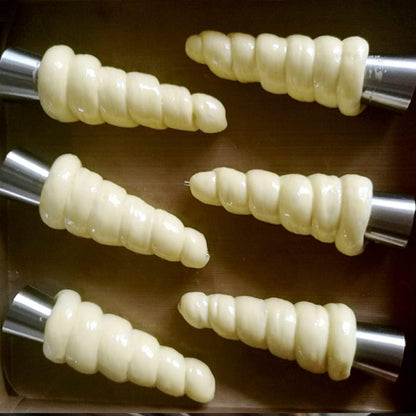 Skiennix Baking Cones - 6-Pack Stainless Steel Spiral Croissant Tubes | 5.5 Inch Dessert Molds
