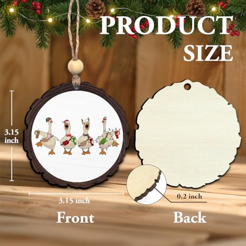 Goose Christmas Wooden Ornament - Goose Lover Holiday Decor for Xmas Tree & Gifts
