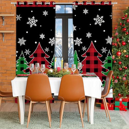 Christmas Curtains for Living Room - 2 Panel Set, 84 Inch