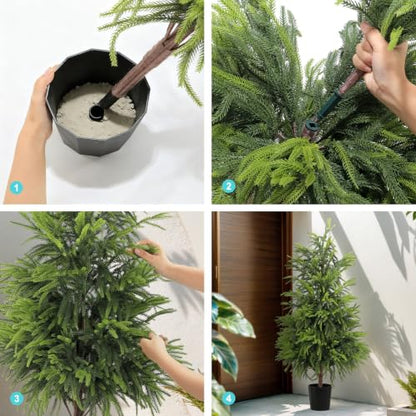 5FT Artificial Norfolk Pine Christmas Tree - Real Touch Faux Potted Tree - Variation 1