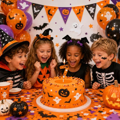 Halloween Birthday Number Candles - Pumpkin Bat Ghost Cake Topper