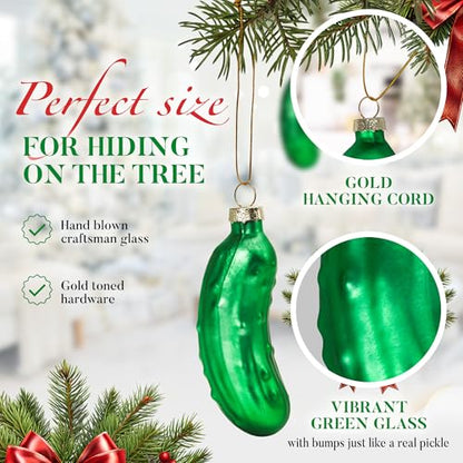 German Christmas Pickle Ornament Hand Blown Glass Tree Decoration