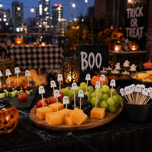 Halloween Ghost Cocktail Picks Set of 100 Food & Drink Decorations
