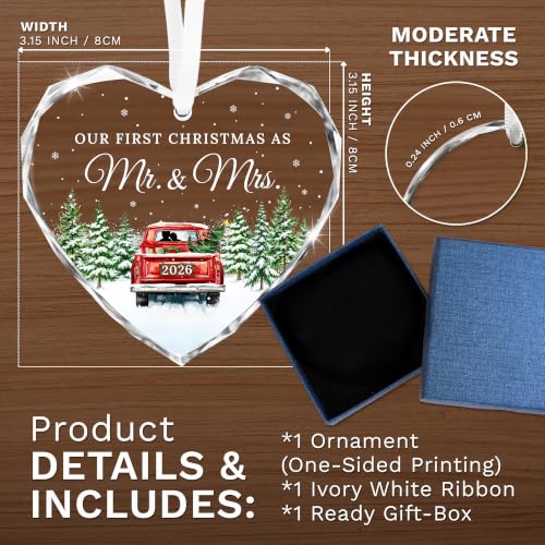 First Christmas Married Ornament 2026 - Mr & Mrs Wedding Keepsake - Variation 1st Mr & Mrs 2