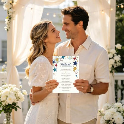 Mu-384 Anniversary Card for Husband from Wife - Romantic Gift from Wife to Husband