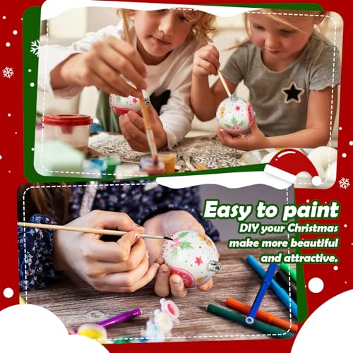 108 Pcs DIY Christmas Ornament Balls - 2.36 Inch White Holiday Decorations with Customizable Surface - Safe Plastic Tree Decor