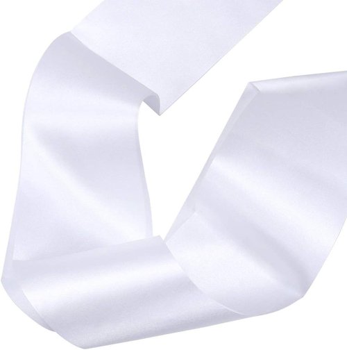 DJDZ 4 Pack White Satin Sashes | Customizable Party Accessories for Weddings & DIY Decor