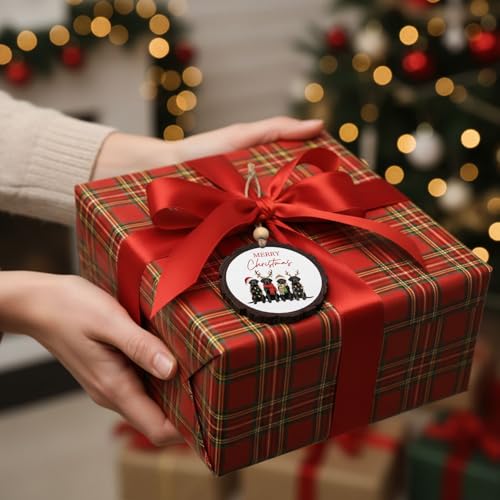 Black Lab Wooden Christmas Ornament - Dog Lover Holiday Decor - Black Lab Variation