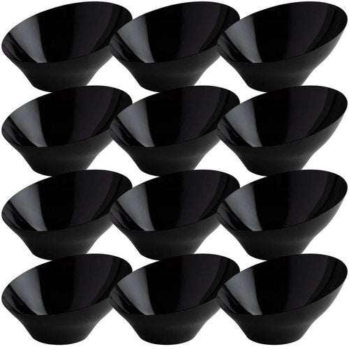 Black Angled Large Bowls (1 Piece) - Ideal for Appetizers, Desserts & Buffets, Stylish & Versatile Serving Dishes