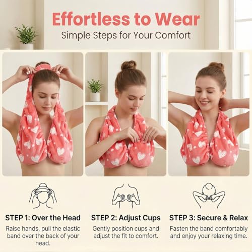 Pink Adjustable Hands-Free Bra Towel for Women - Quick Dry Shower Wrap