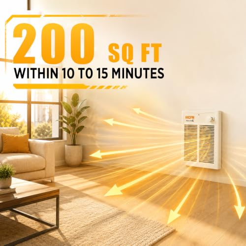 Electric Wall Heater with Thermostat 2000W 240V Compact Space Heater for Indoor Use