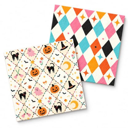 Halloween Cocktail Napkins 50 Pack Ghost Pumpkin Black Cat Party Supplies