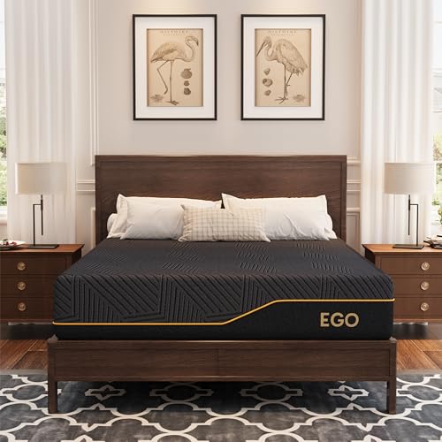 EGOHOME 14 Inch Twin Memory Foam Mattress for Back Pain, Cooling Copper Gel Bed in a Box, Foam Made in USA, CertiPUR-US Certified, Therapeutic Medium Firm, Daybed 38x75x14 Black