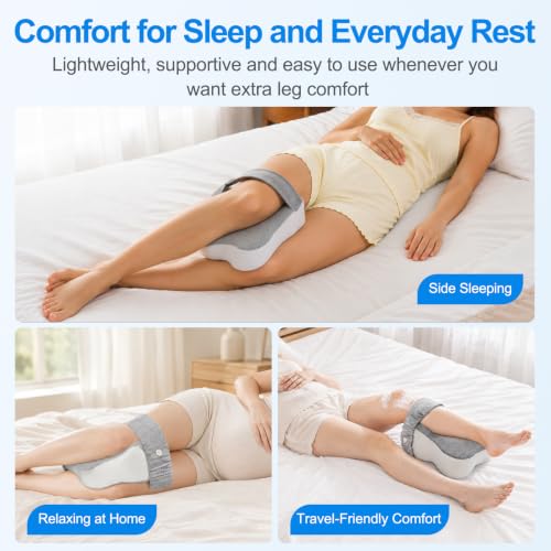 Adjustable Strap Knee Pillow for Side Sleepers - Orthopedic Memory Foam Support