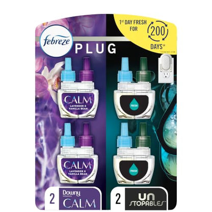 Febreze Odor-Fighting Plug-In Air Freshener Refill Pack - 4 Scented Oils