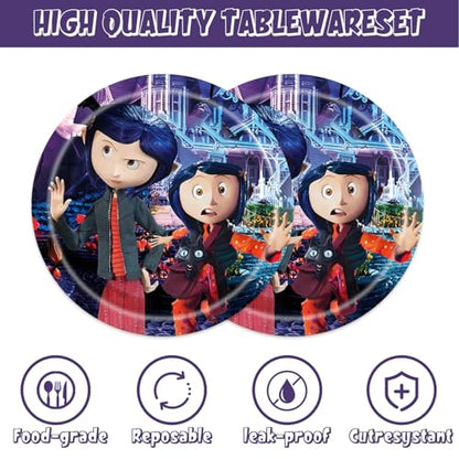 Red Coraline Party Supplies Set for Birthday Decorations - 40 Pieces
