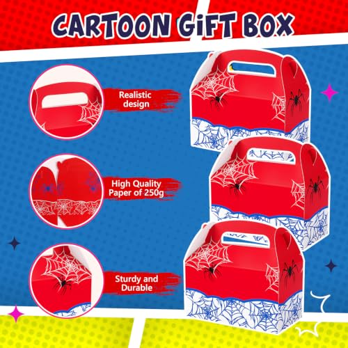 Marspark 12 Pack Spider Web Cartoon Party Favor Gift Boxes - Birthday Decorations Variation of This Listing
