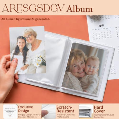 4x6 Photo Album Holds 36 Pictures - Durable Hardcover & Top-Loading Window