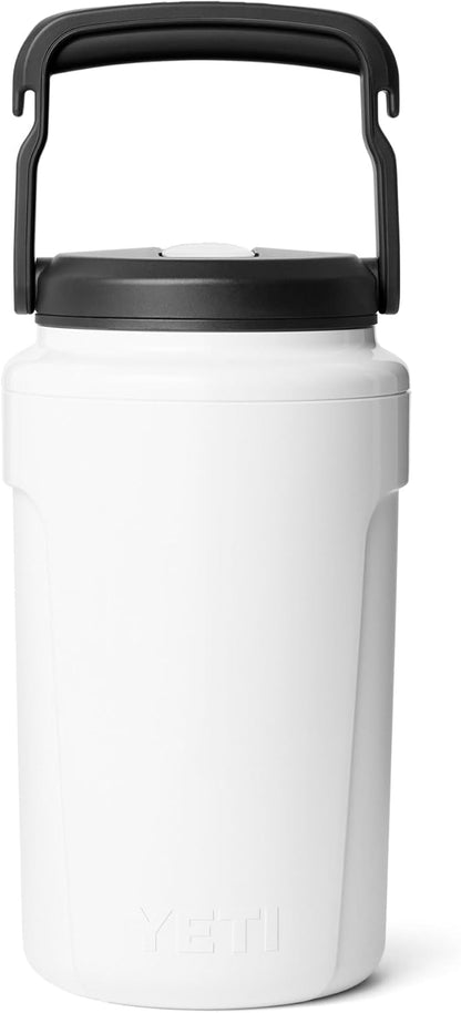 YETI Silo Half Gallon Insulated Water Jug - Leakproof Sports Bottle with Straw Cap & Fence Hook Handle - Keeps Drinks Ice-Cold, White