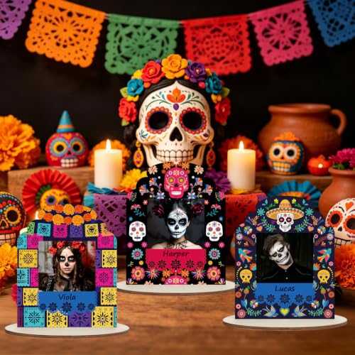Muertos Dia De Los Muertos Picture Frame Large for Altar Decorations - Set of 12