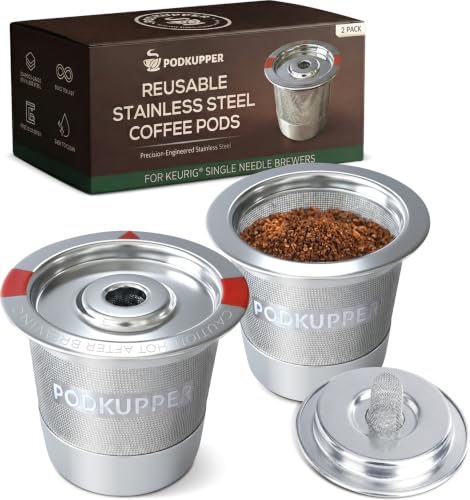 Reusable Stainless Steel K Cup Pods for Keurig Coffee Makers - 2 Pack