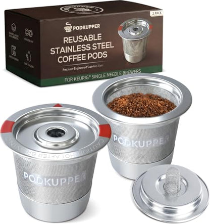 Reusable Stainless Steel K Cup Pods for Keurig Coffee Makers - 2 Pack