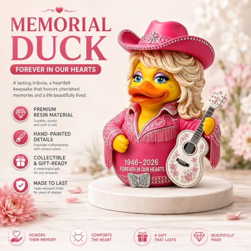 Dolly Duck Figurine - Country Chic Memorial Duck for Music Lovers - Variation #01