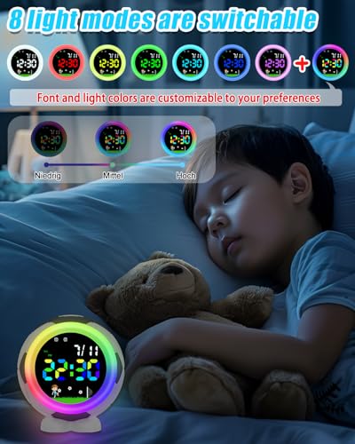 Kids Soccer Ball Alarm Clock with Night Light - Black