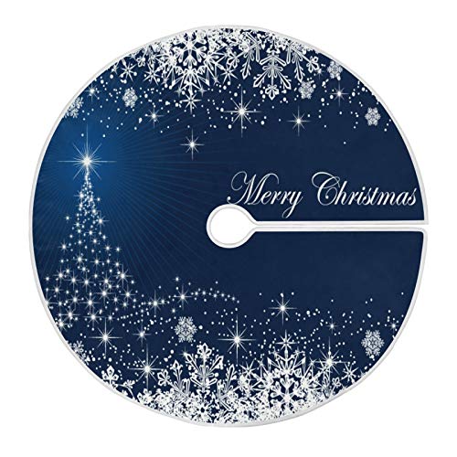 ATTX 47.2in Christmas Tree Skirt - Large Round Snowflake Holiday Accent (Multicolor)