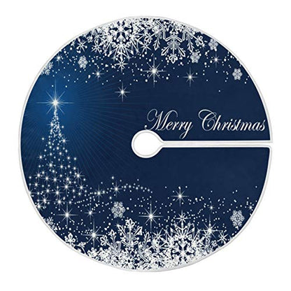 ATTX 47.2in Christmas Tree Skirt - Large Round Snowflake Holiday Accent (Multicolor)