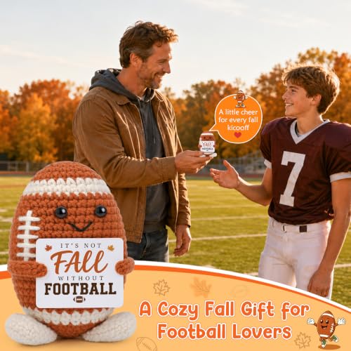Football Gift for Fans - Fall Season Handmade Crochet Football Keepsake