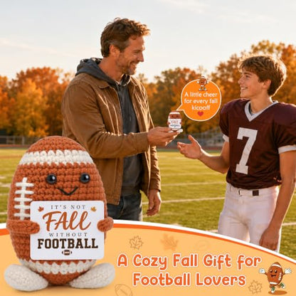 Football Gift for Fans - Fall Season Handmade Crochet Football Keepsake